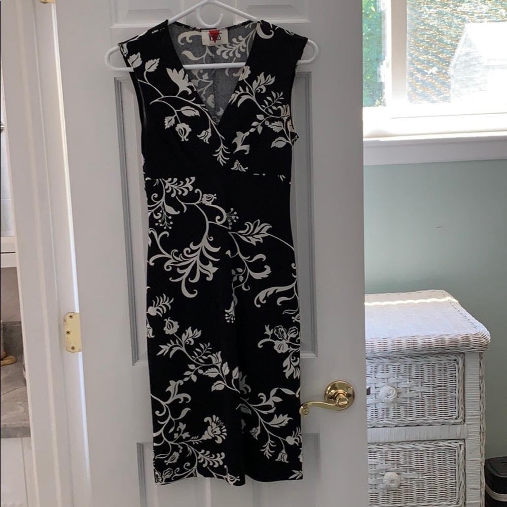 Black floral print dress